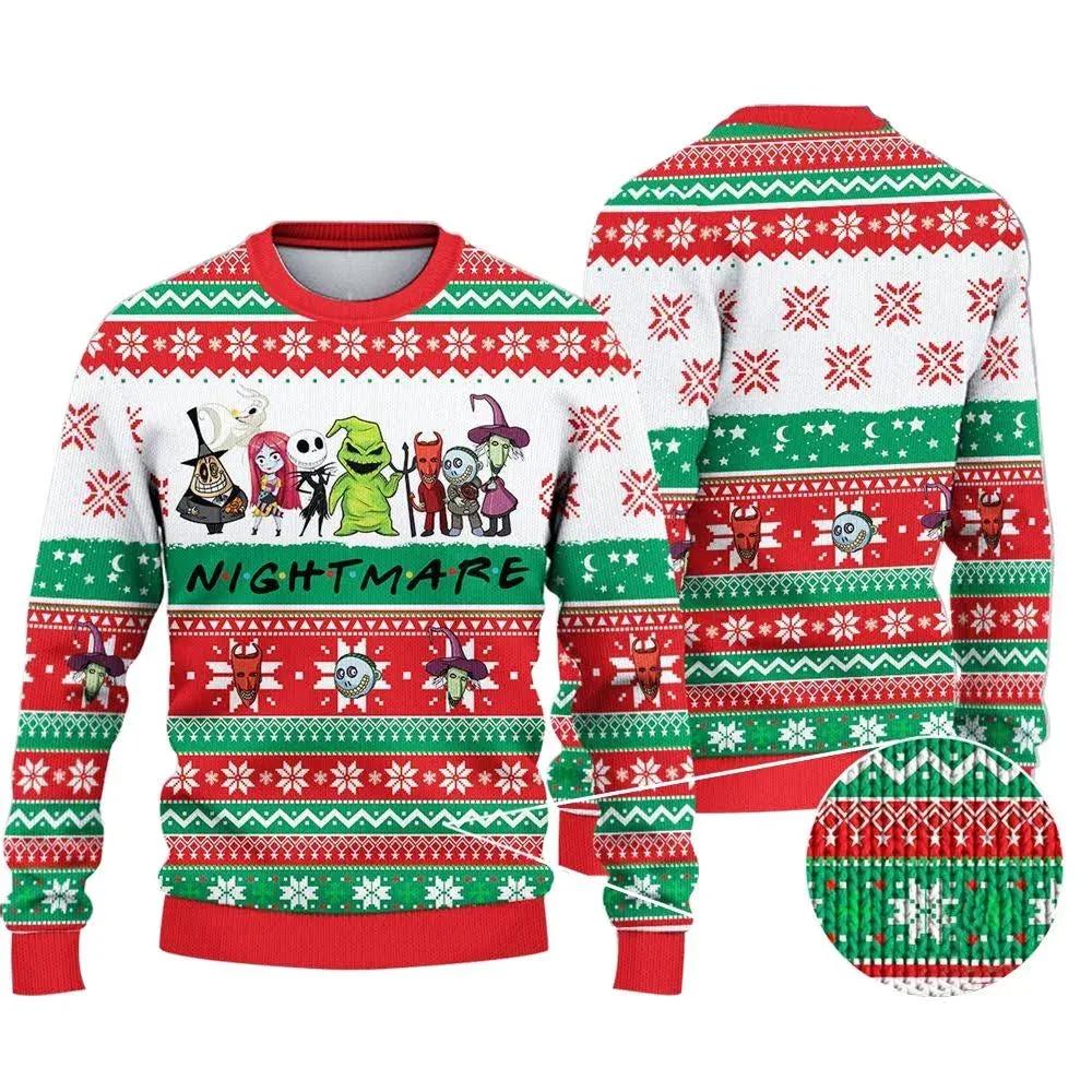 The Nightmare Before Christmas Ugly Sweater, Jack Skeleton Sweater Moonbestprint
