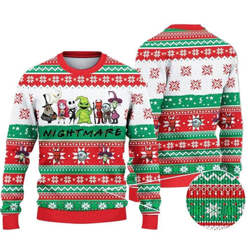The Nightmare Before Christmas Ugly Sweater, Jack Skeleton Sweater Moonbestprint