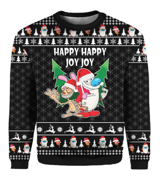 The Ren Stimpy Show Ugly Christmas Sweater - Moonbestprint