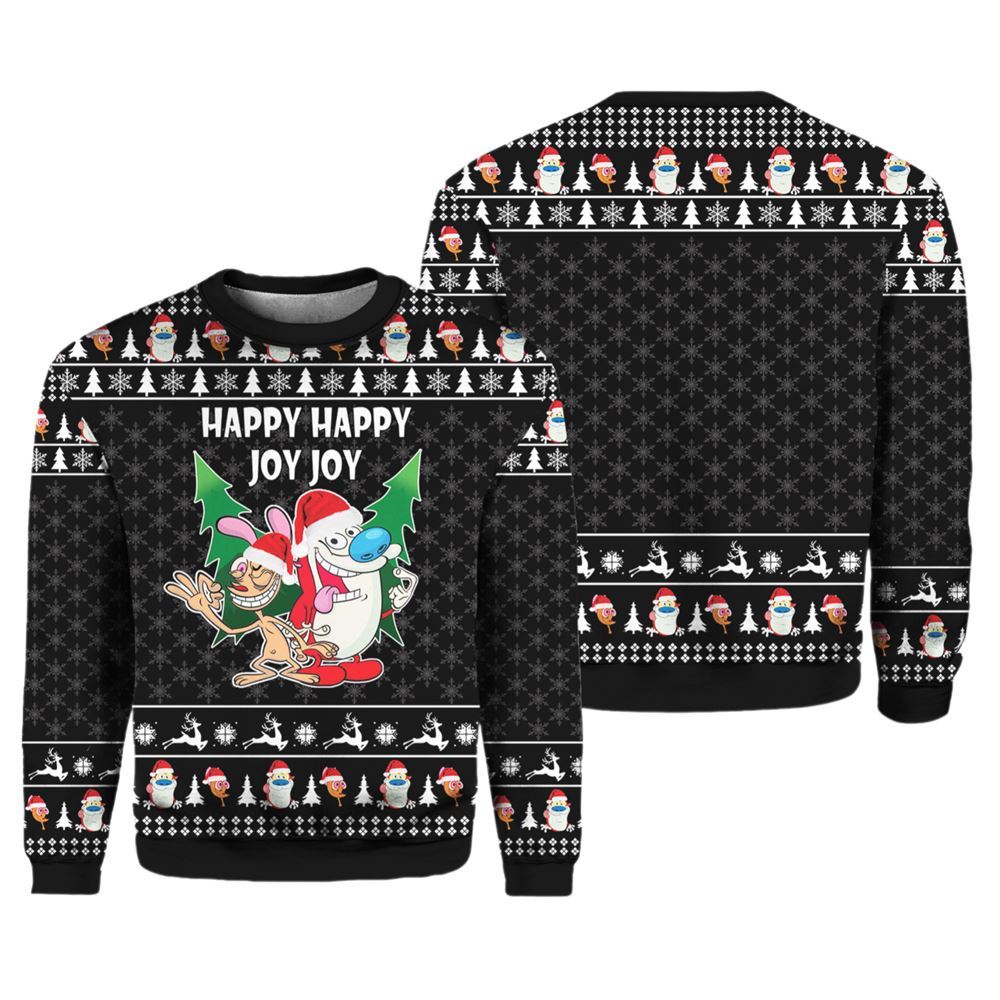 The Ren Stimpy Show Ugly Christmas Sweater - Moonbestprint