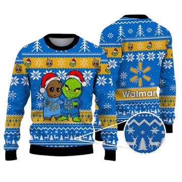 The Walmart Company Best Friends Baby Groot And Grinch Santta Funny Ugly Christmas Sweater – Moonbestprint