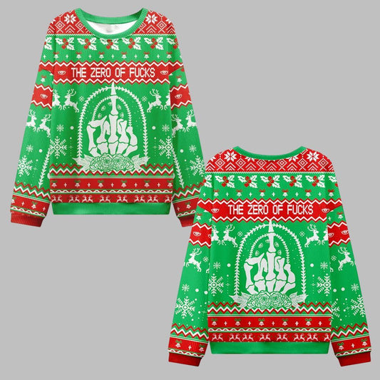 The Zero Of Fucks Tarot Ugly Christmas Sweater - Moonbestprint
