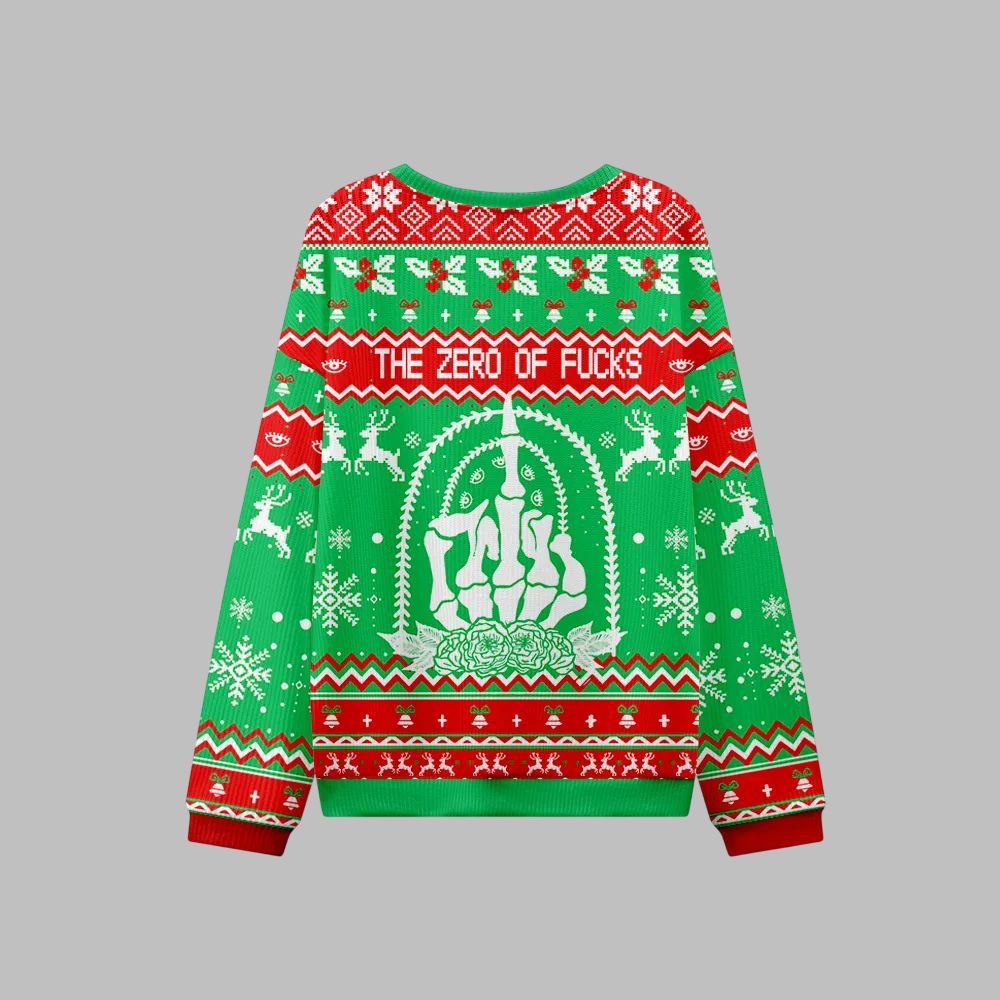 The Zero Of Fucks Tarot Ugly Christmas Sweater - Moonbestprint