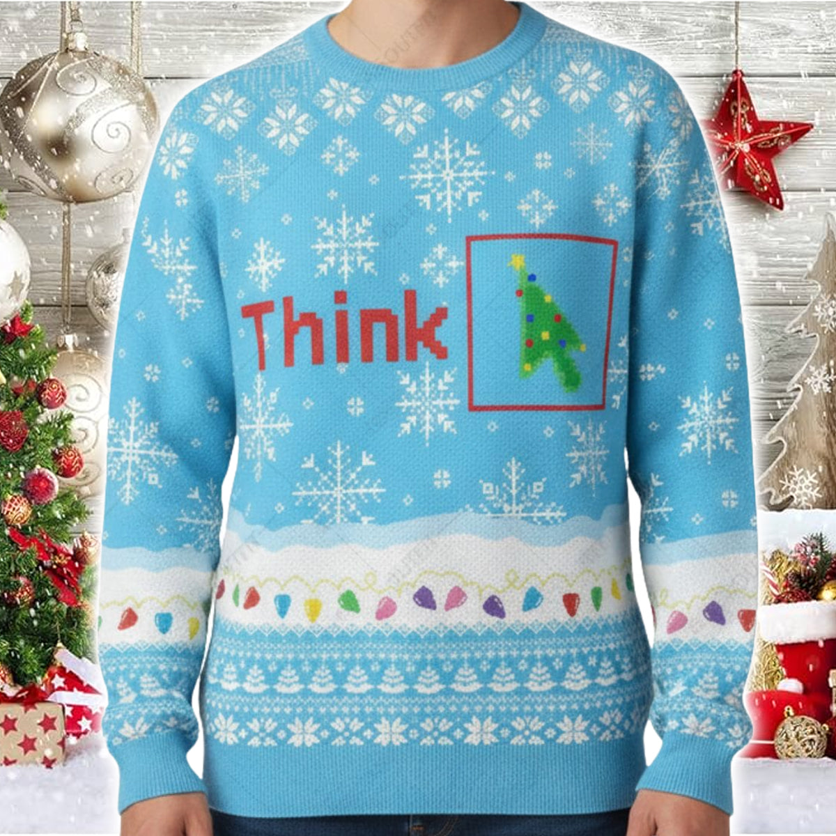 Think Ugly Christmas Sweater - Moonbestprint