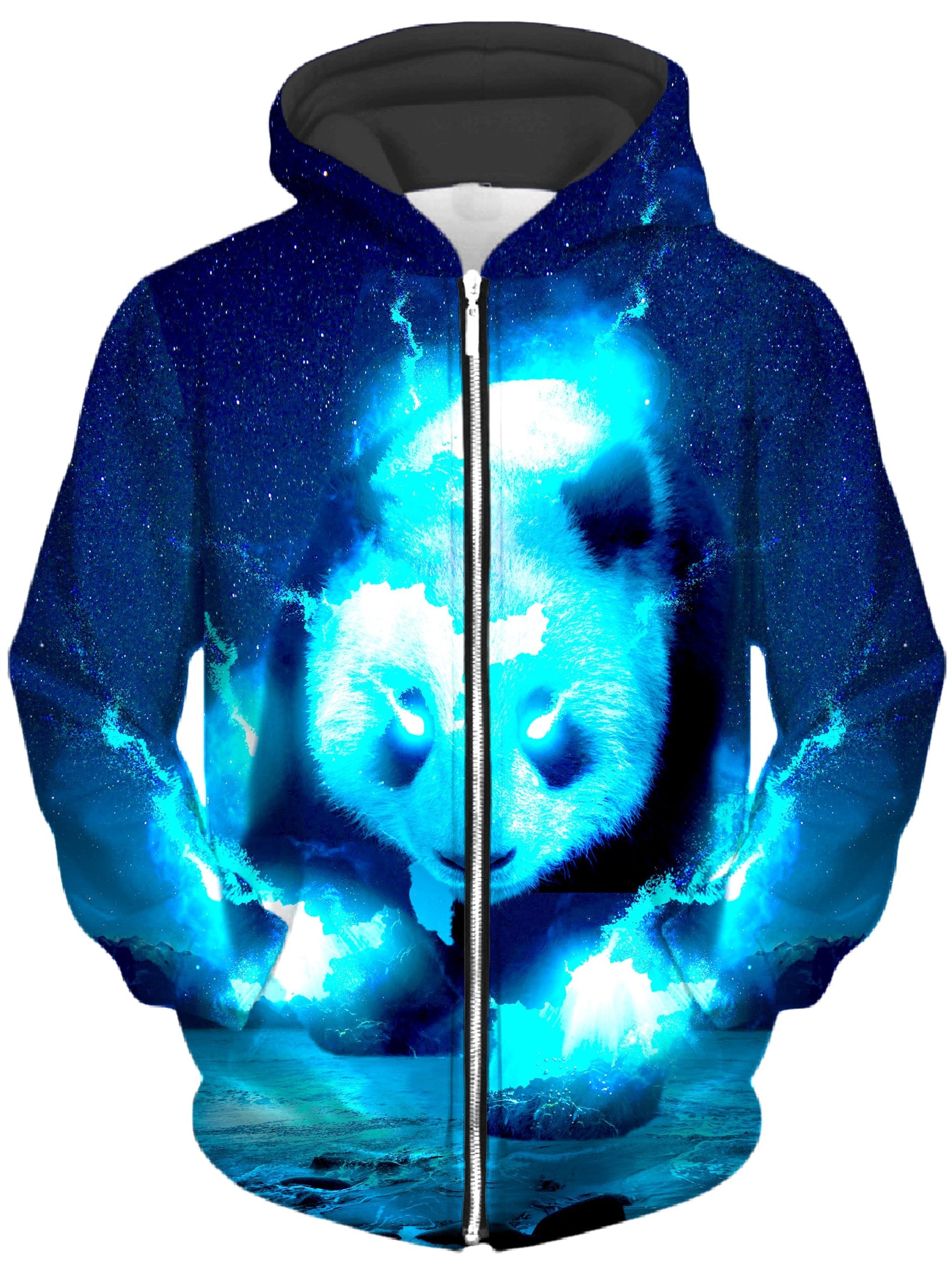 Cosmic Panda Unisex Zip-Up Hoodie -Moonbestprint