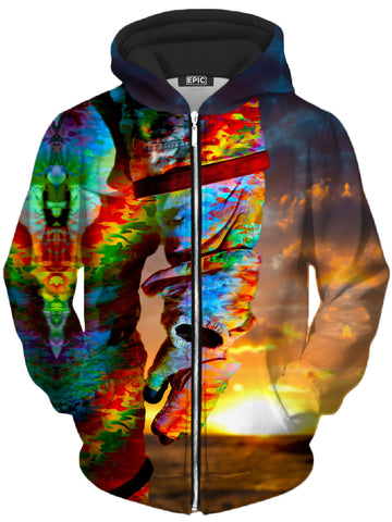 Astronaut Arm Unisex Zip-Up Hoodie -Moonbestprint