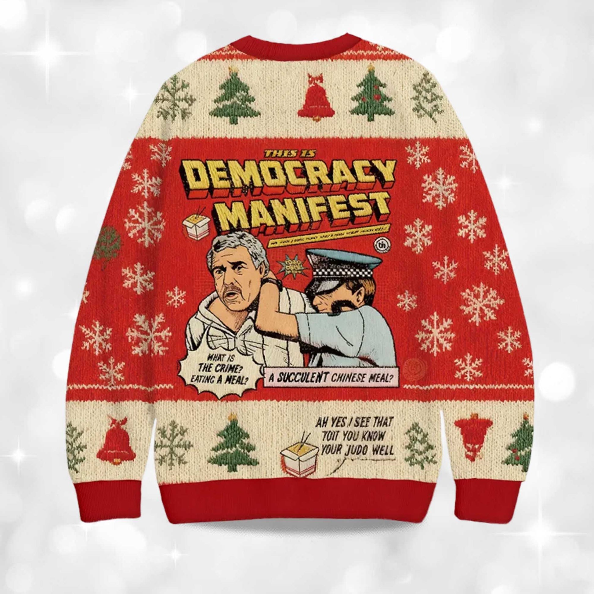 2026 This is Democracy Manifest Christmas Ugly Sweater Moonbestprint