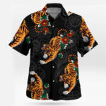 Tiger and Floral Pattern Hawaiian Shirt Wild Elegance Aloha Wear – Moonbestprint