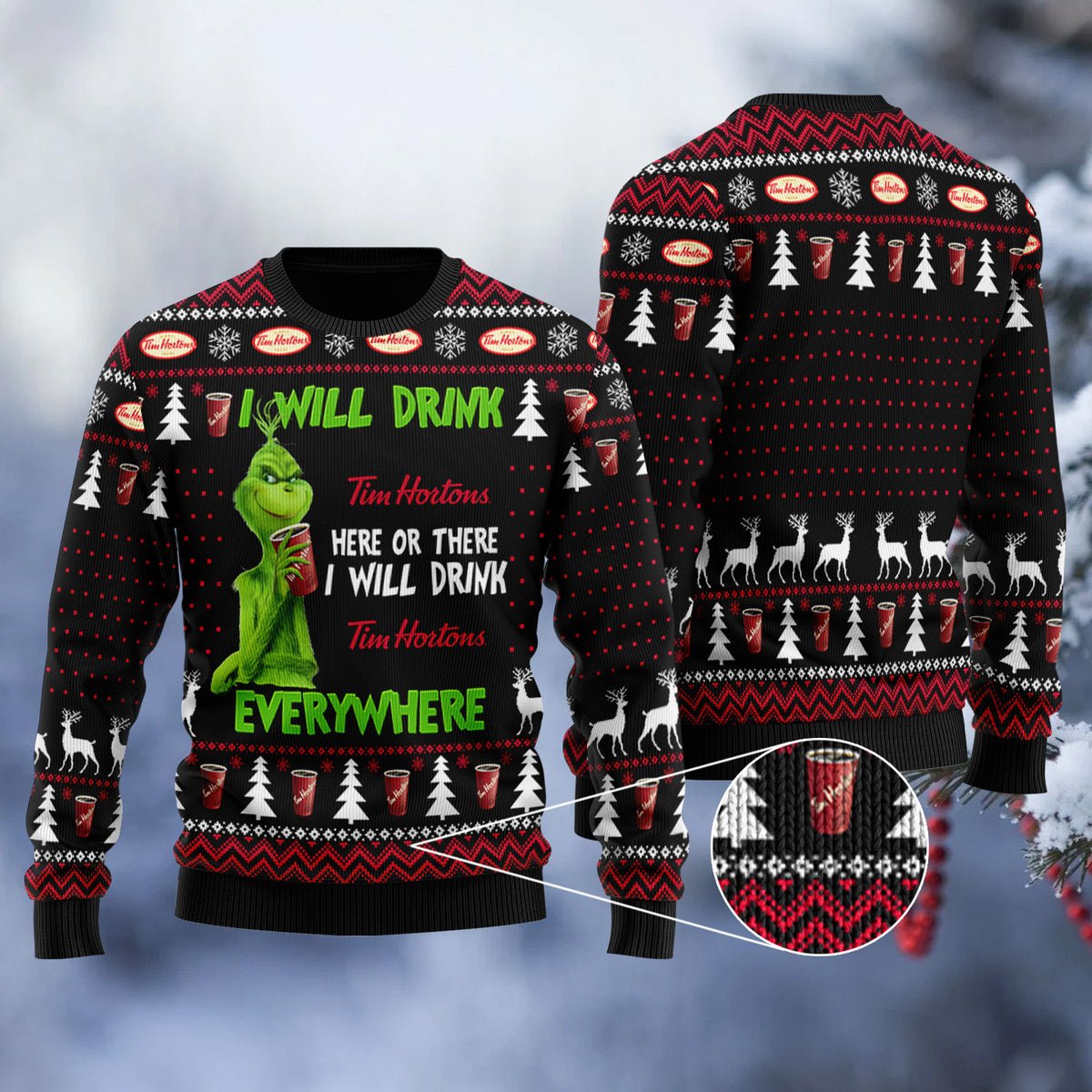 Tim Hortons Will Drink Everywhere Ugly Sweater – Moonbestprint