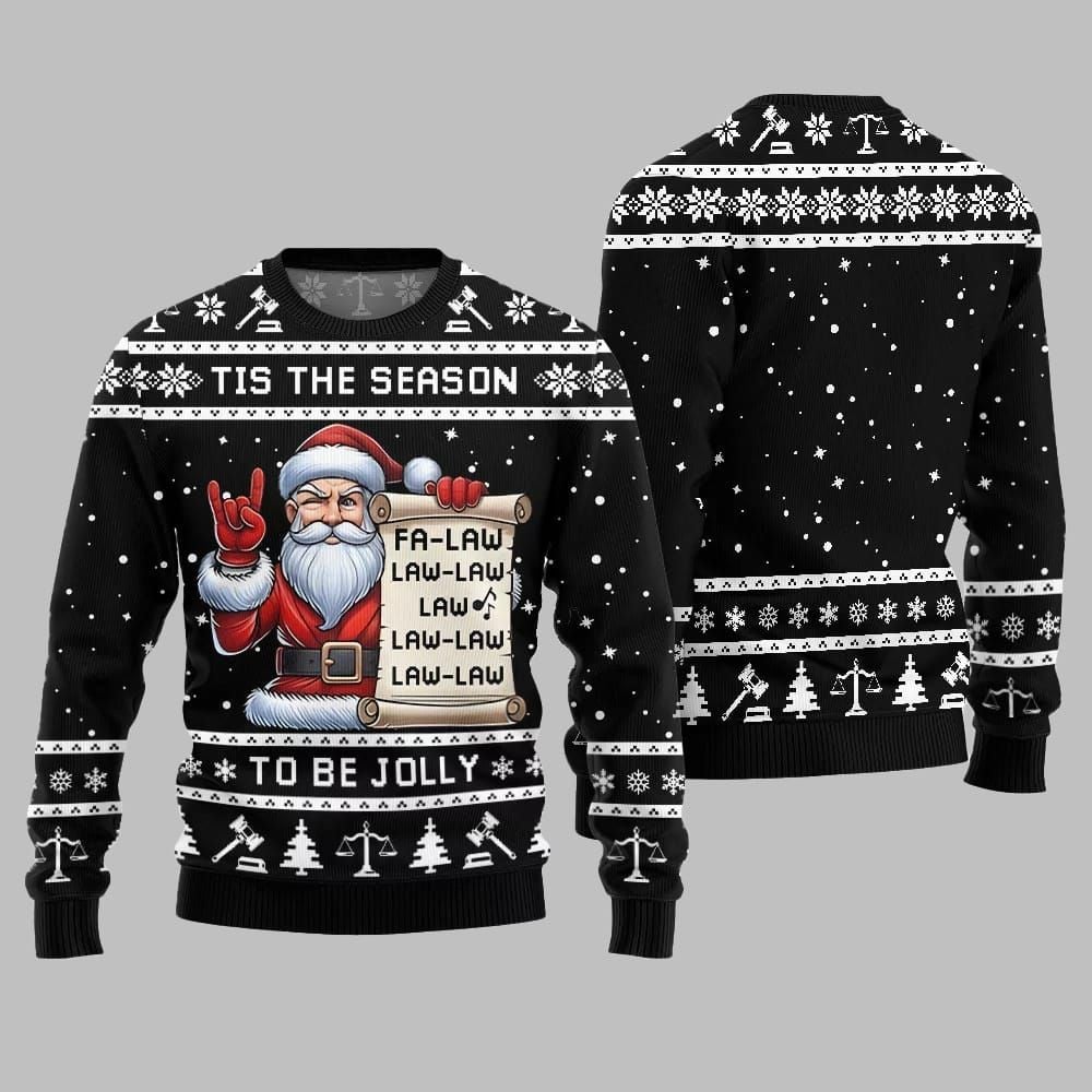 Tis The Season Be Jolly Fa Law Law Ugly Sweater Christmas 2026 - Moonbestprint