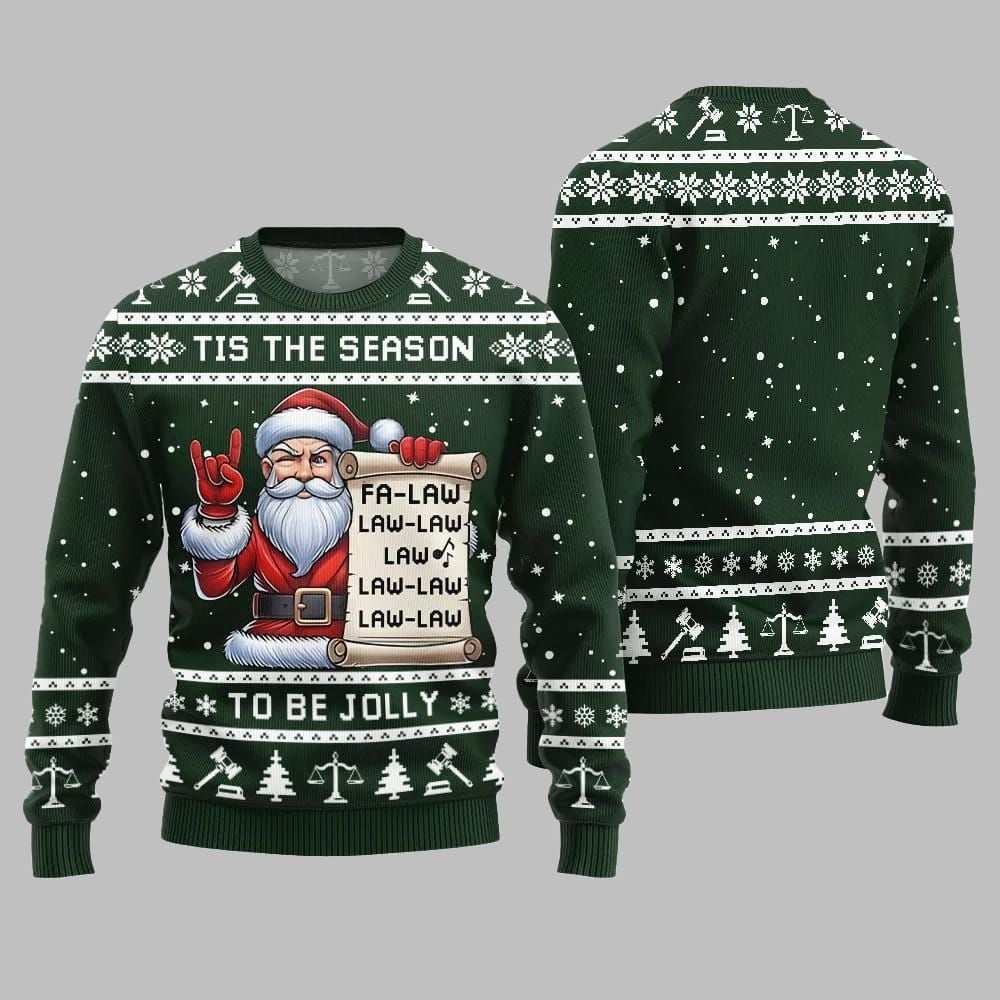 Tis The Season Be Jolly Fa Law Law Ugly Sweater Christmas 2026 - Moonbestprint