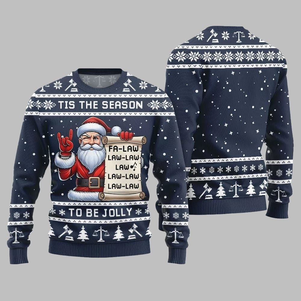 Tis The Season Be Jolly Fa Law Law Ugly Sweater Christmas 2026 - Moonbestprint
