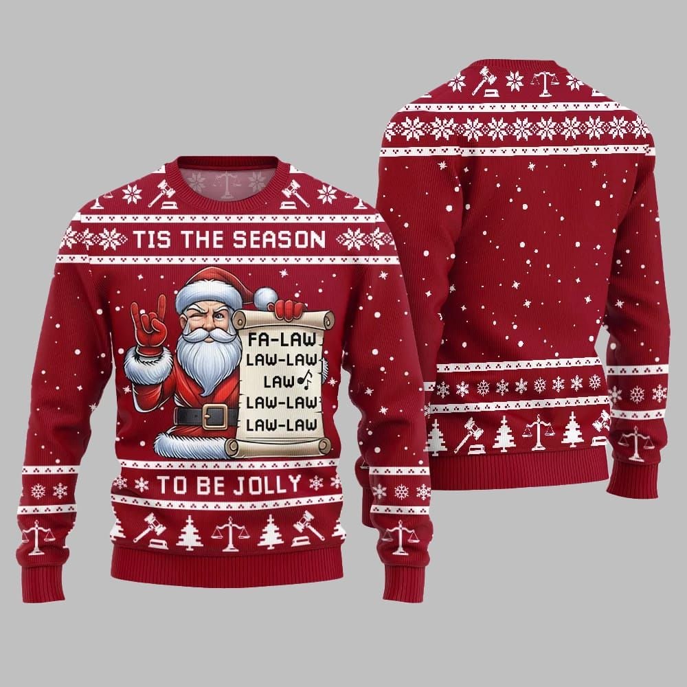 Tis The Season Be Jolly Fa Law Law Ugly Sweater Christmas 2026 - Moonbestprint