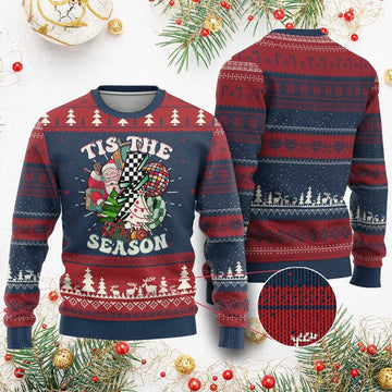 Tis The Season Groovy Christmas Ugly Sweater - Moonbestprint