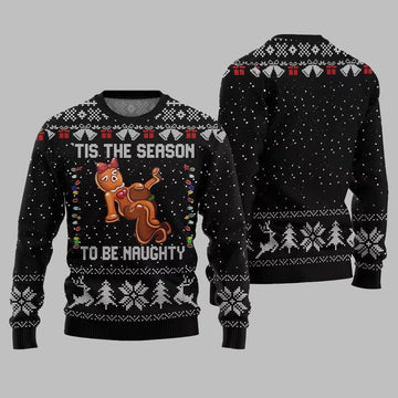 Tis The Season To Be Naughty Ugly Sweater Christmas 2026 - Moonbestprint