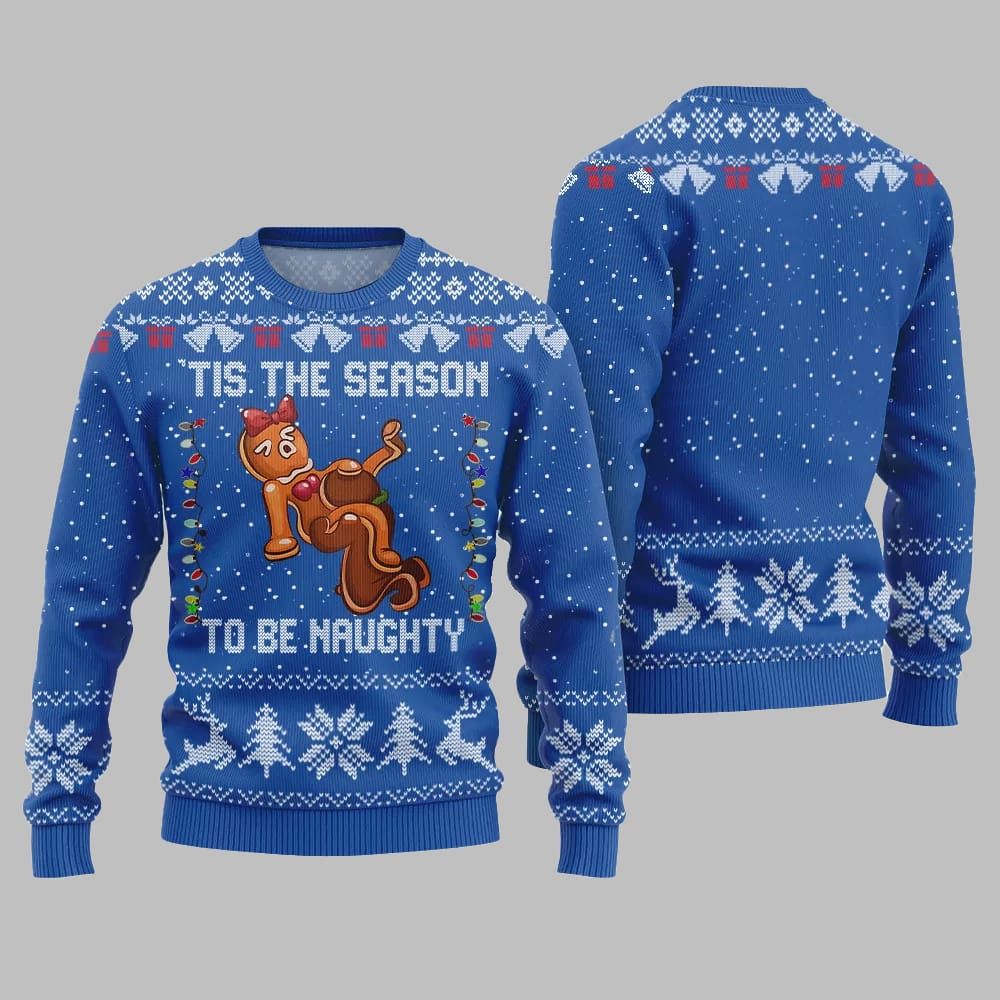 Tis The Season To Be Naughty Ugly Sweater Christmas 2026 - Moonbestprint