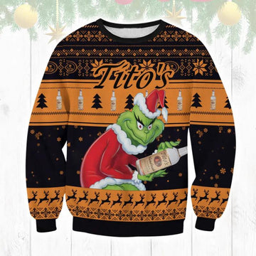 Tito’s The Grinch Ugly Sweater, Grinch Holiday Sweater Moonbestprint