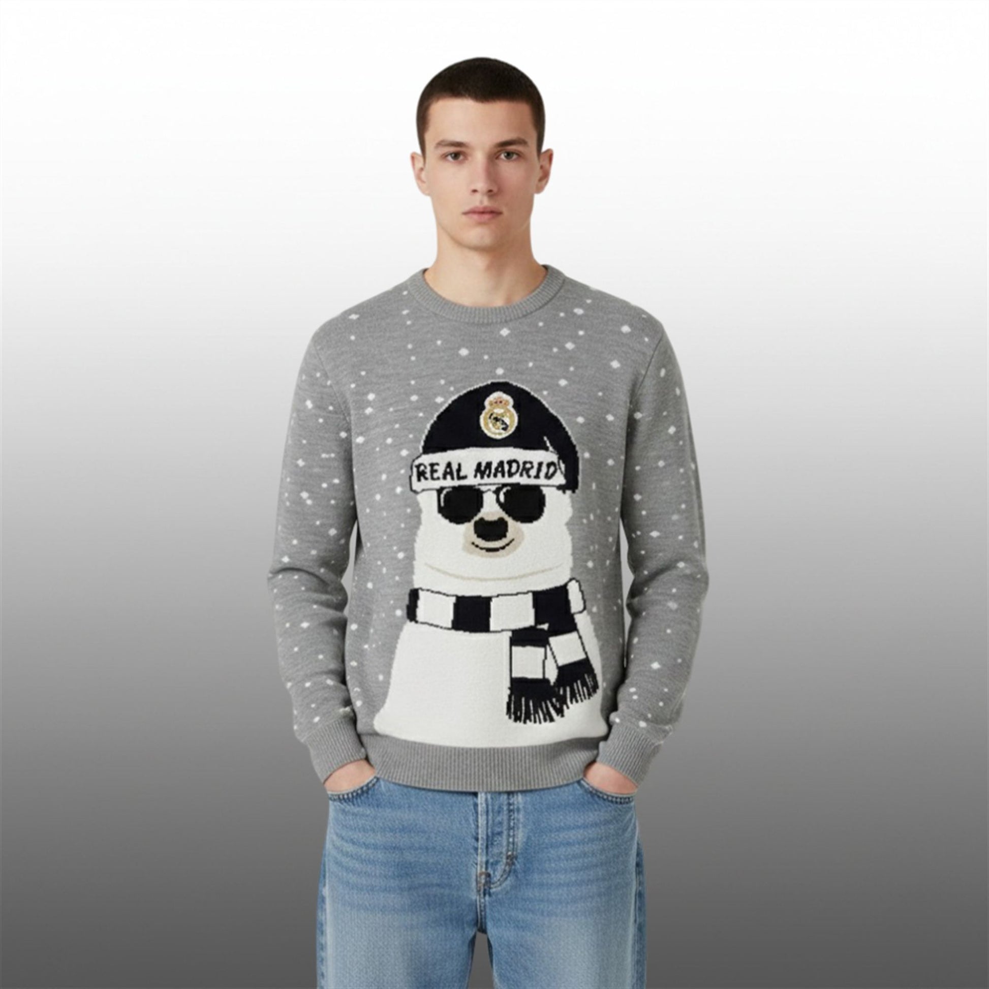 Toni Kroos Grandfather Polar Bear Real Madrid Christmas Ugly Sweater - Moonbestprint