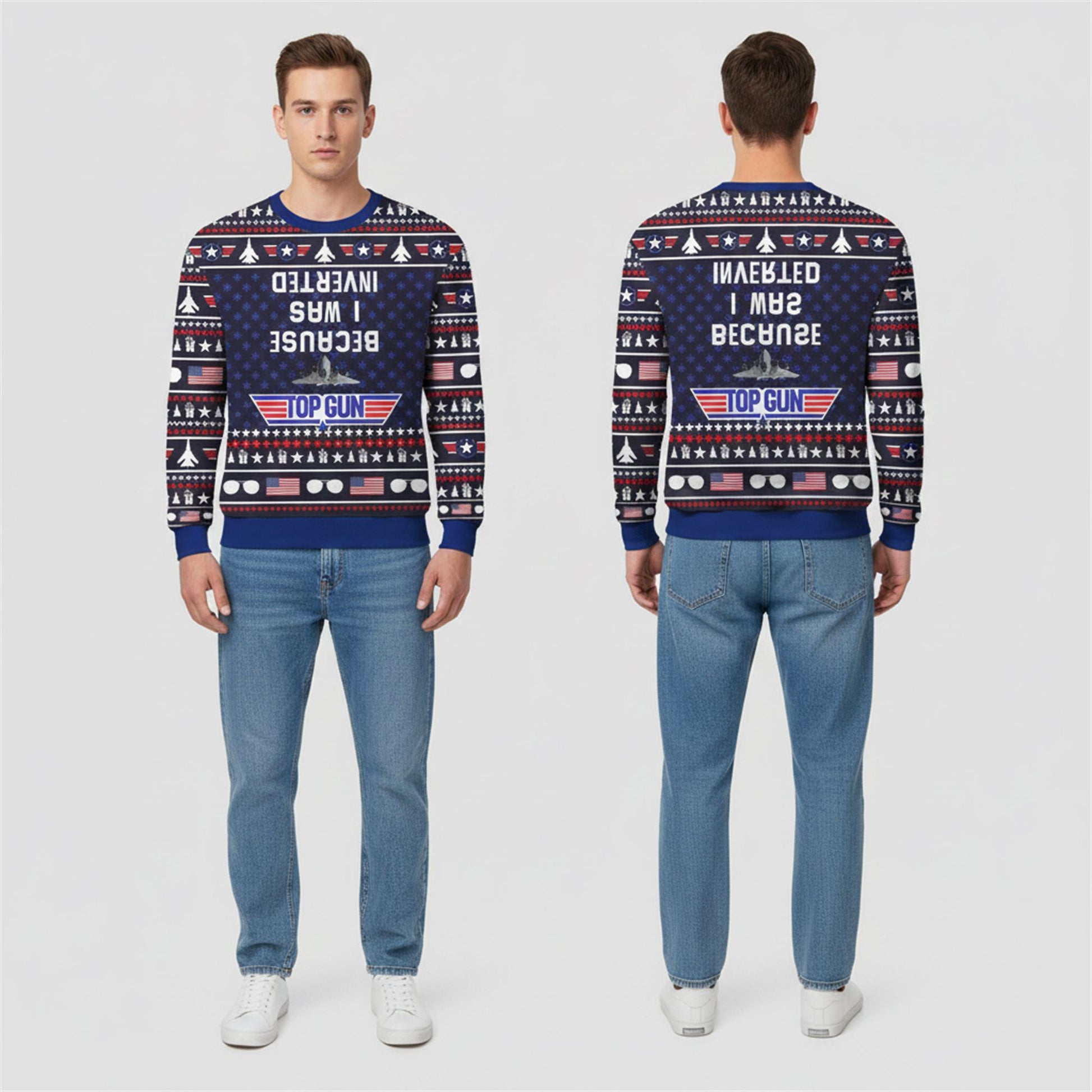 Top Gun Because I Was Inverted Ugly Sweater 2026 Christmas - Moonbestprint