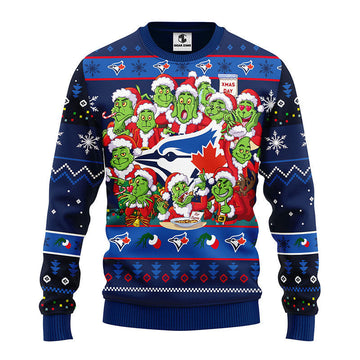 Toronto Blue Jays 12 Grinch Xmas Day Ugly Christmas Sweater Moonbestprint