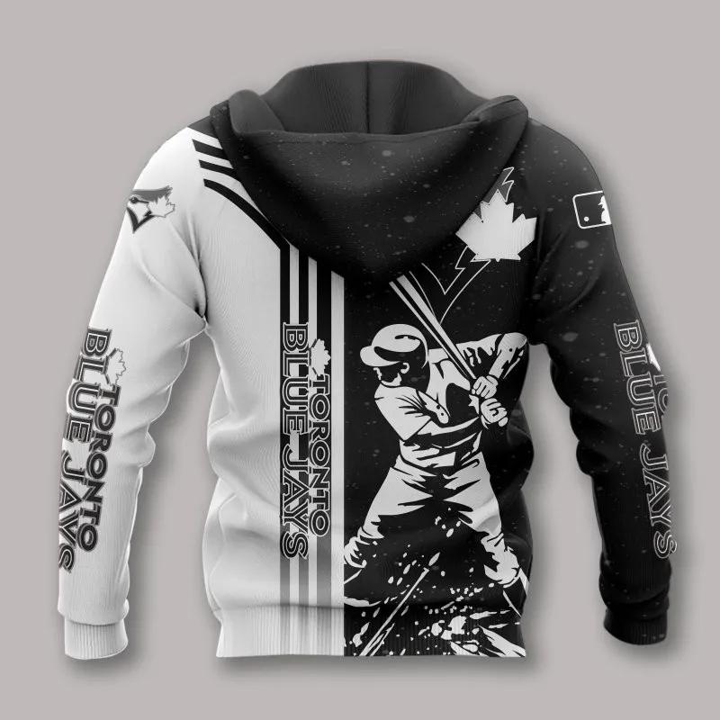 Toronto Blue Jays Black And White All Over Print Hoodie 1, MLB Hoodie Moonbestprint