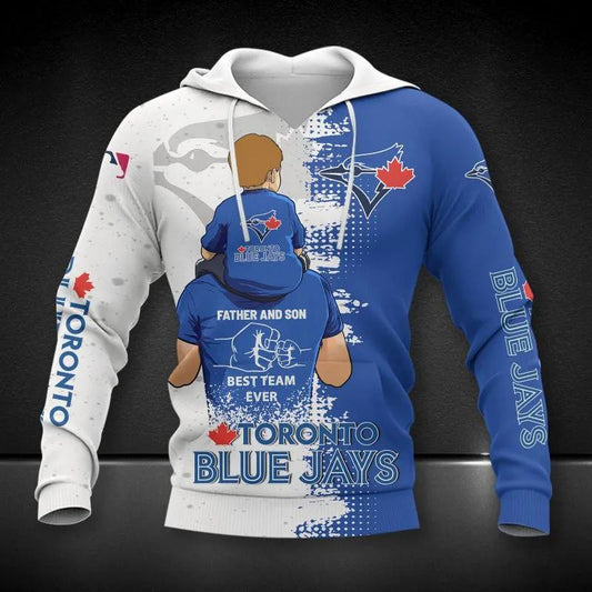 Toronto Blue Jays Dad And Son All Over Print Hoodie 1, MLB Hoodie Moonbestprint