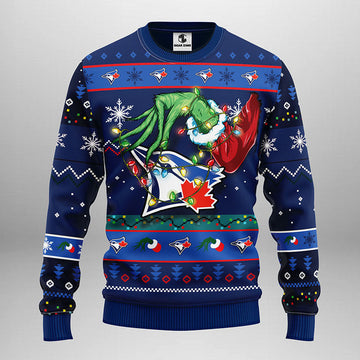 Toronto Blue Jays Grinch Ugly Christmas Sweater Moonbestprint