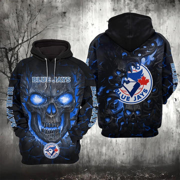 Toronto Blue Jays Lava Skull 3D Hoodie, MLB Hoodie Moonbestprint