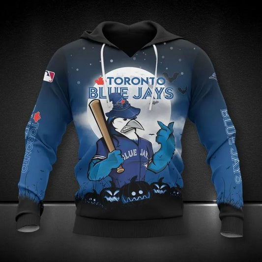 Toronto Blue Jays Mascot Halloween All Over Print Hoodie 1, MLB Hoodie Moonbestprint