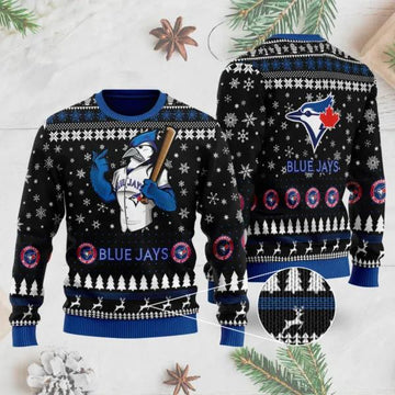 Toronto Blue Jays Mascot Ugly Christmas Sweater, MLB Christmas Sweater Moonbestprint