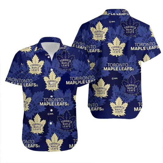 Toronto Maple Leaf Navy Hawaiian Shirt, NHL Hawaiian Shirt Moonbestprint