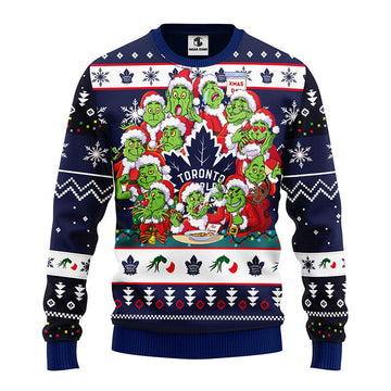 Toronto Maple Leafs 12 Grinch Xmas Day Ugly Christmas Sweater Moonbestprint