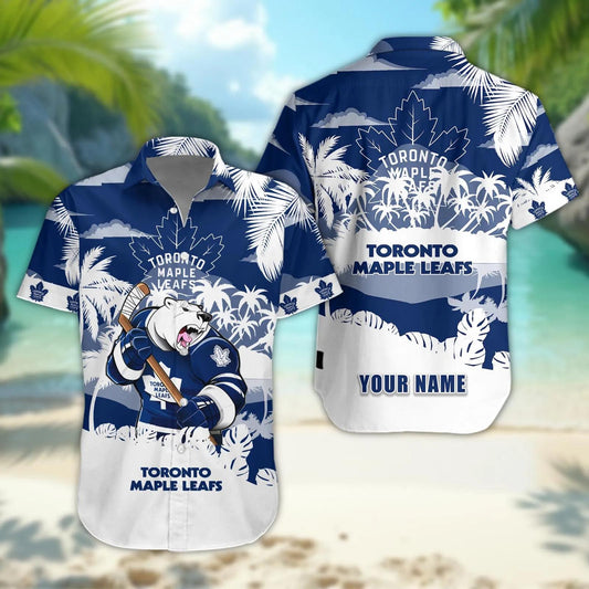 Toronto Maple Leafs Personalized Hawaiian Shirt – Custom Name, NHL Hawaiian Shirt Moonbestprint