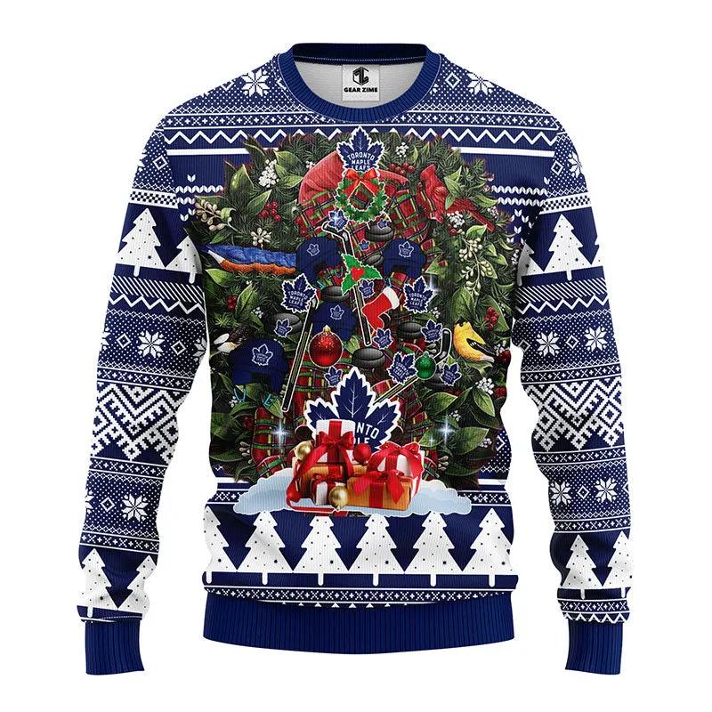 Toronto Maple Leafs Tree Christmas Ugly Sweater, NHL Christmas Sweater Moonbestprint