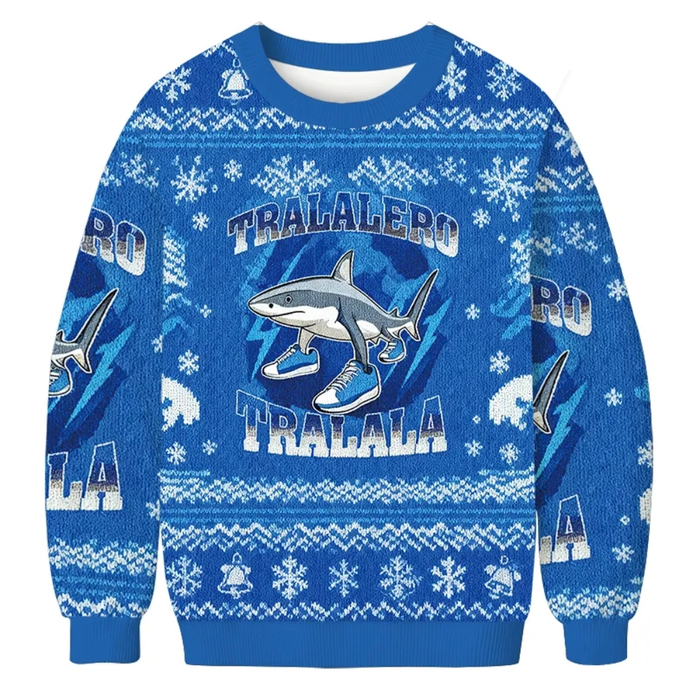 Tralalero Tralala Funny Shark Meme 2025 Christmas Ugly Sweater – Moonbestprint