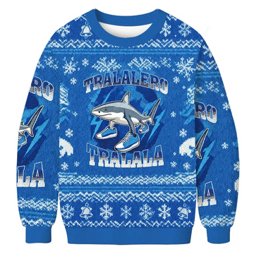Tralalero Tralala Funny Shark Meme 2025 Christmas Ugly Sweater – Moonbestprint