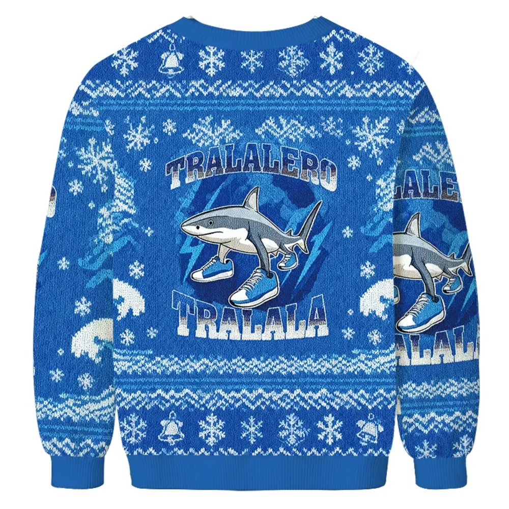 Tralalero Tralala Funny Shark Meme 2025 Christmas Ugly Sweater – Moonbestprint