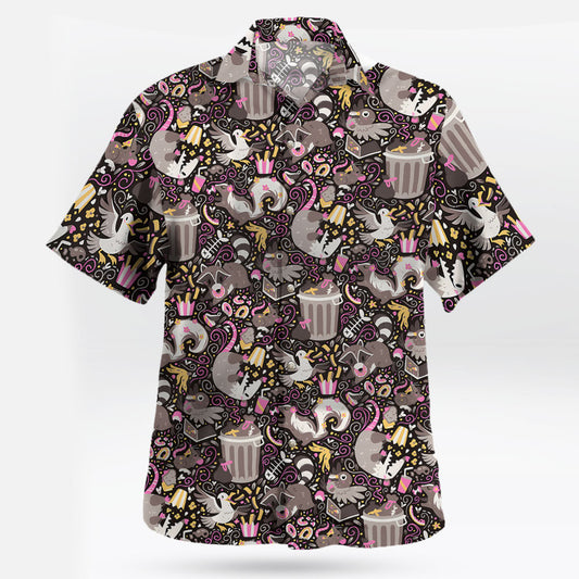 Trash Mammals Hawaiian Shirt Raccoon, Skunk, Opossum Vibes – Moonbestprint