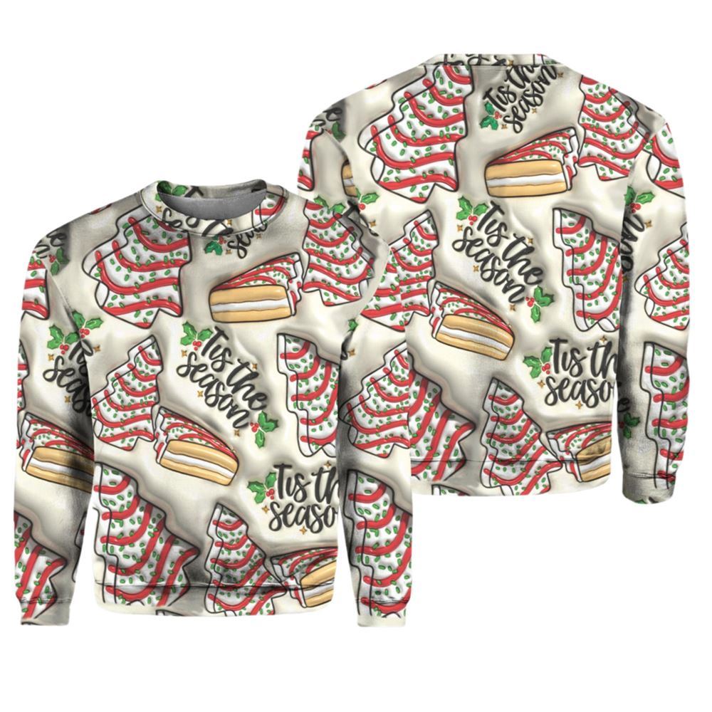 Tree Cakes Print Knit Pullover Christmas Sweater - Moonbestprint