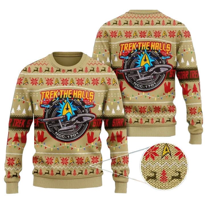 Trek The Halls Star Trek Ugly Sweater – Moonbestprint