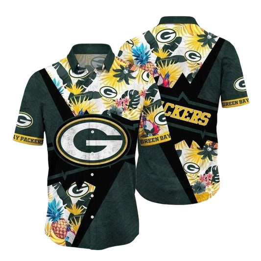 Tropical Burst Green Bay Packers Exotic Floral 2025 Hawaiian Shirt - Moonbestprint