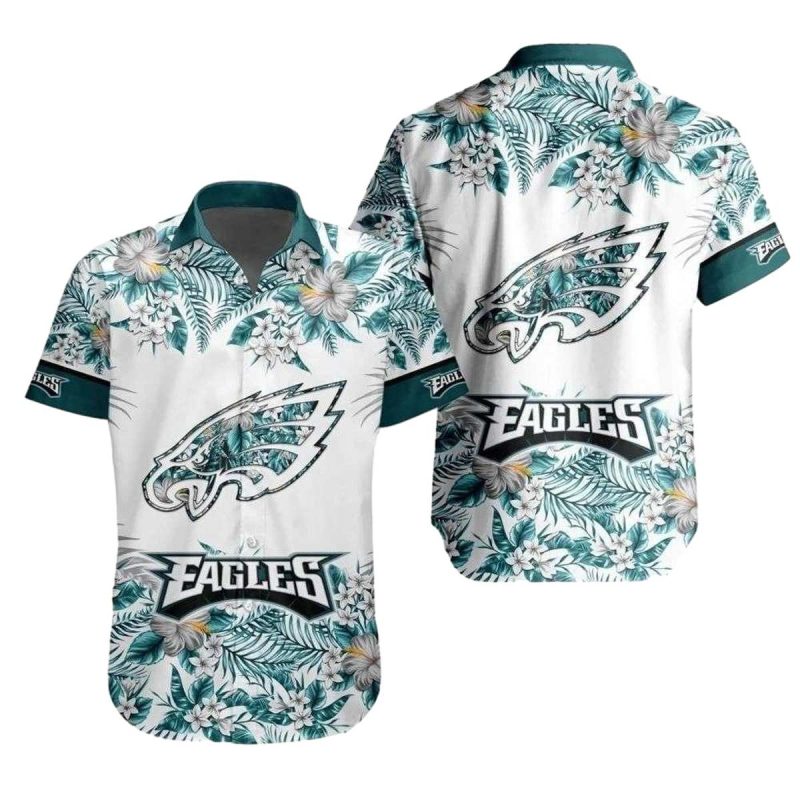 Philadelphia Eagles Tropical Flora Eagle Wings Hawaiian Shirt - Moonbestprint