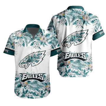 Philadelphia Eagles Tropical Flora Eagle Wings Hawaiian Shirt - Moonbestprint