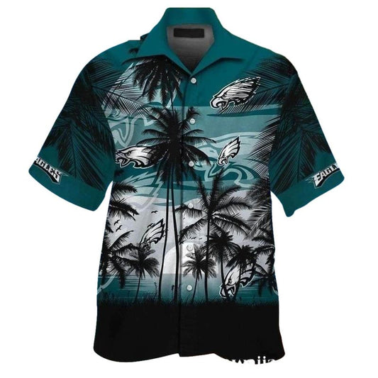 Philadelphia Eagles Tropical Midnight Breeze Hawaiian Shirt - Moonbestprint