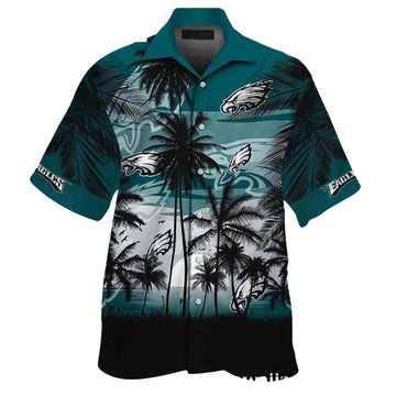 Philadelphia Eagles Tropical Midnight Breeze Hawaiian Shirt - Moonbestprint