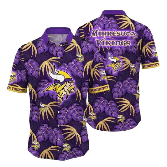 Tropical Midnight Viking Spirit NFL Hawaiian Shirt - Moonbestprint