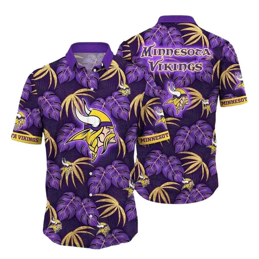 Tropical Midnight Viking Spirit NFL Hawaiian Shirt - Moonbestprint