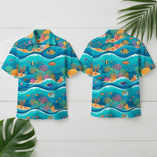 Tropical Reef Summer Vacation Under The Sea Hawaiian Shirt – Moonbestprint