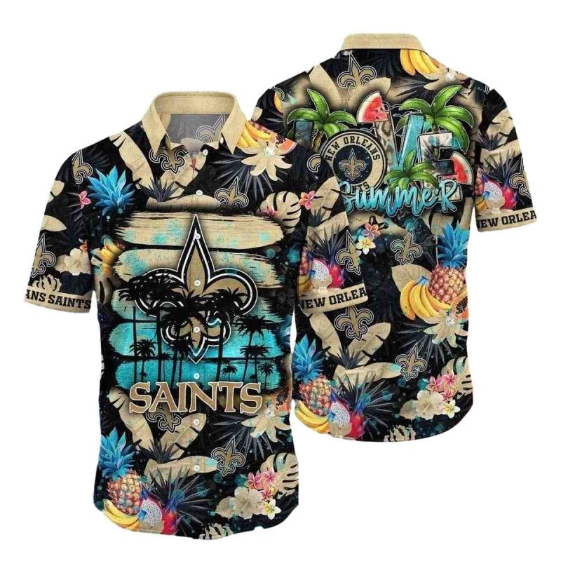 Tropical Summer Vibes NFL Saints Hawaiian Shirt - Moonbestprint