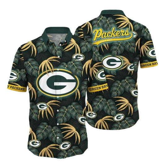 Tropical Twilight Green Bay Packers Night Palms Hawaiian Shirt - Moonbestprint